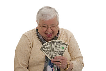 Image showing Grandma with Dollars