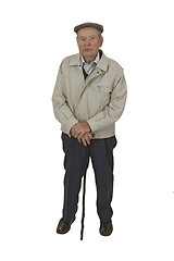 Image showing Senior with walking stick