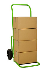 Image showing Hand truck with packages