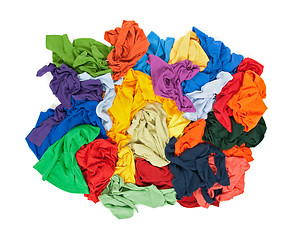 Image showing Messy colorful clothes from above