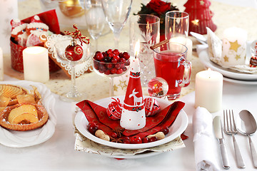 Image showing Table setting for Christmas