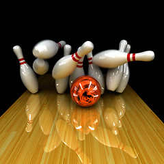 Image showing Orange ball does strike!