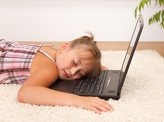 Image showing Resting on laptop