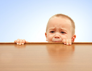 Image showing Looking up onto table