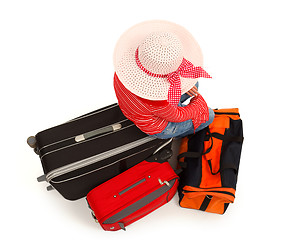 Image showing Young girl with luggages