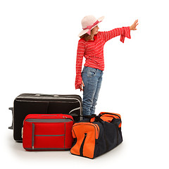 Image showing Little traveller girl