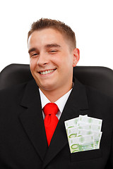 Image showing Happy man with money
