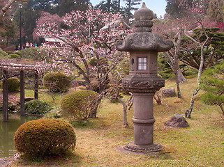 Image showing Early spring Japanese garden