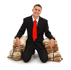 Image showing Happy man with paperwork