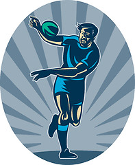Image showing Rugby playerpassing ball