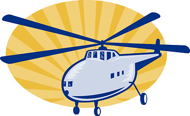 Image showing Retro style helicopter or chopper