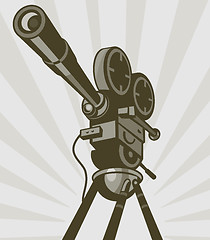 Image showing Vintage movie or television film camera