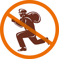 Image showing Sign of a burglar or thief running