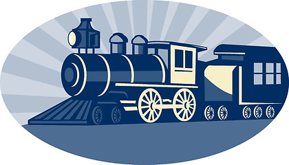 Image showing Steam train or locomotive side