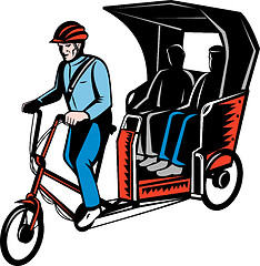 Image showing Cycle Rickshaw with driver