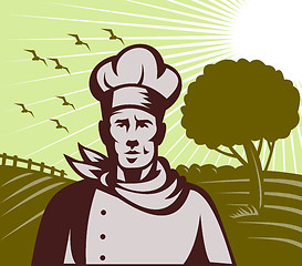 Image showing Baker chef or cook with farm