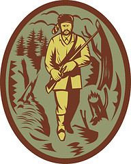 Image showing pioneer hunter trapper with rifle