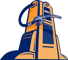 Image showing Retro Gasoline pump filling station