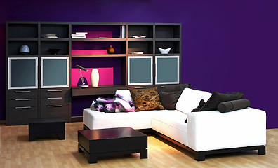 Image showing Purple living room