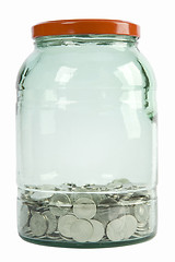 Image showing glass jar filled with coins
