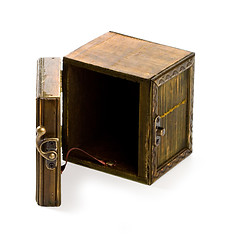 Image showing old vintage wooden casket