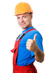 Image showing Smiley builder worker isolated