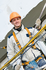 Image showing happy facade builder worker