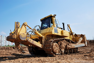 Image showing heavy bulldozer with ripper