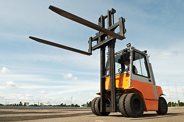 Image showing forklift loader outdoors