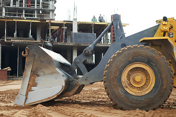 Image showing construction earthmoving works with loader