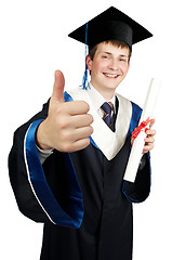 Image showing happy boy graduate