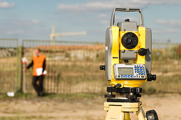 Image showing theodolite on tripod