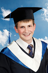 Image showing happy smiley graduate boy