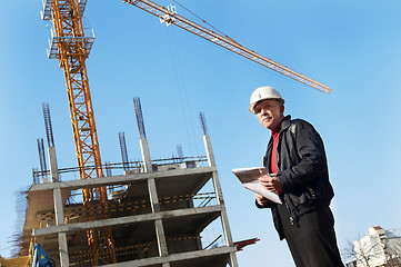 Image showing builder at construction site