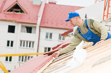 Image showing roofing tiling works