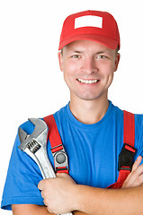 Image showing happy repairman worker serviceman