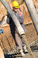 Image showing worker on concrete works