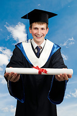 Image showing happy graduate with diploma