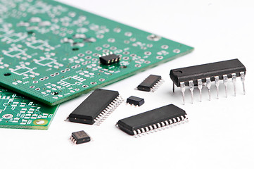 Image showing micro electronics element and board