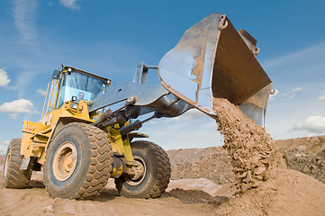 Image showing wheel loader excavation working