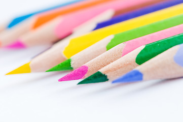 Image showing Group of coloured pencils 