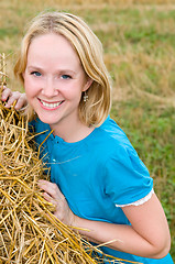 Image showing young woman in a field 