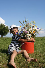 Image showing Child and Flowers