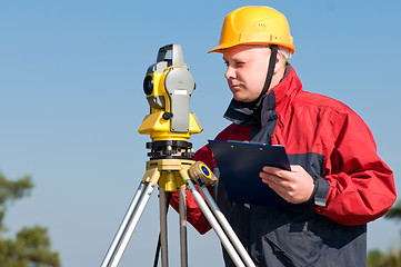 Image showing Surveyor at work