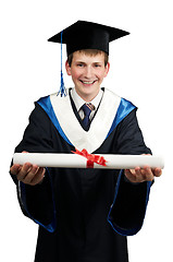 Image showing happy graduate with diploma