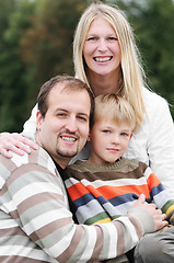 Image showing Happy family outdoors