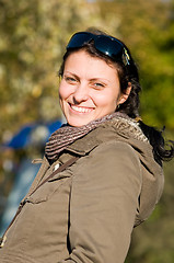 Image showing Portrait of happy woman outdoors