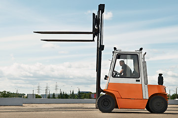 Image showing forklift loader for warehouse works