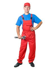 Image showing full-length figure of repairman worker