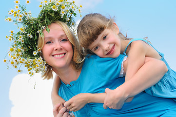 Image showing happy mother and girl